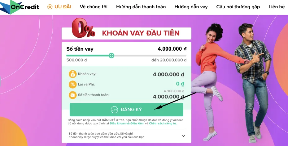 vay t&iacute;n chấp online - oncredit
