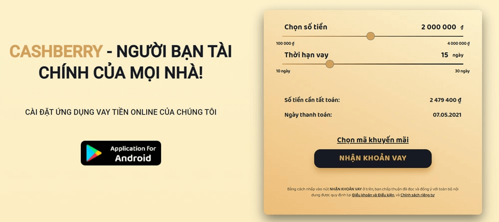 vay tiền mặt 24/7